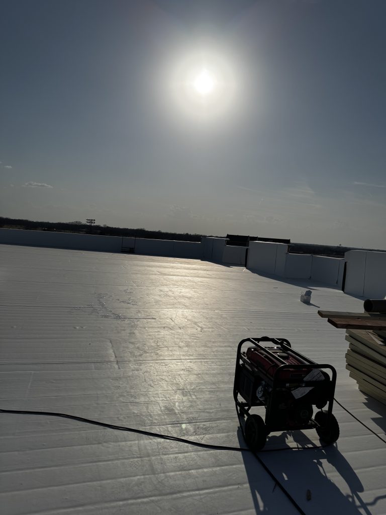 What is a flat low-slope commercial roof